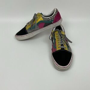 Vans Old Skool Multicolor Patchwork Sneakers Size 11 Womens Retro Y2K Streetwear